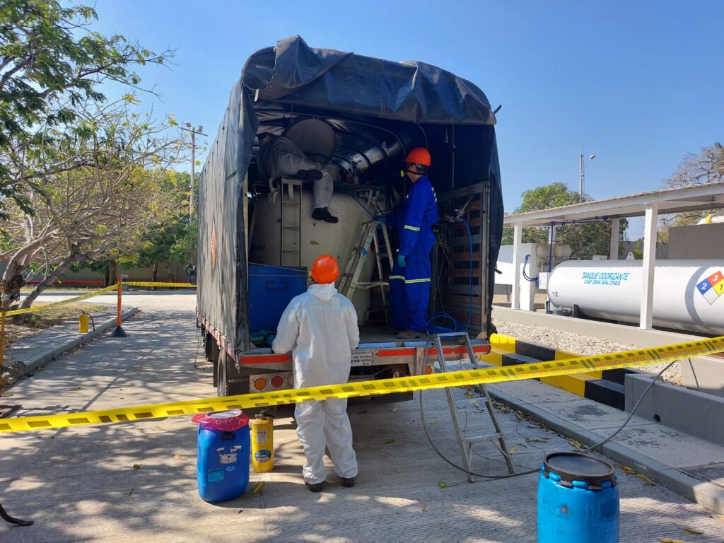 destrucción de tanques contaminados con odorante