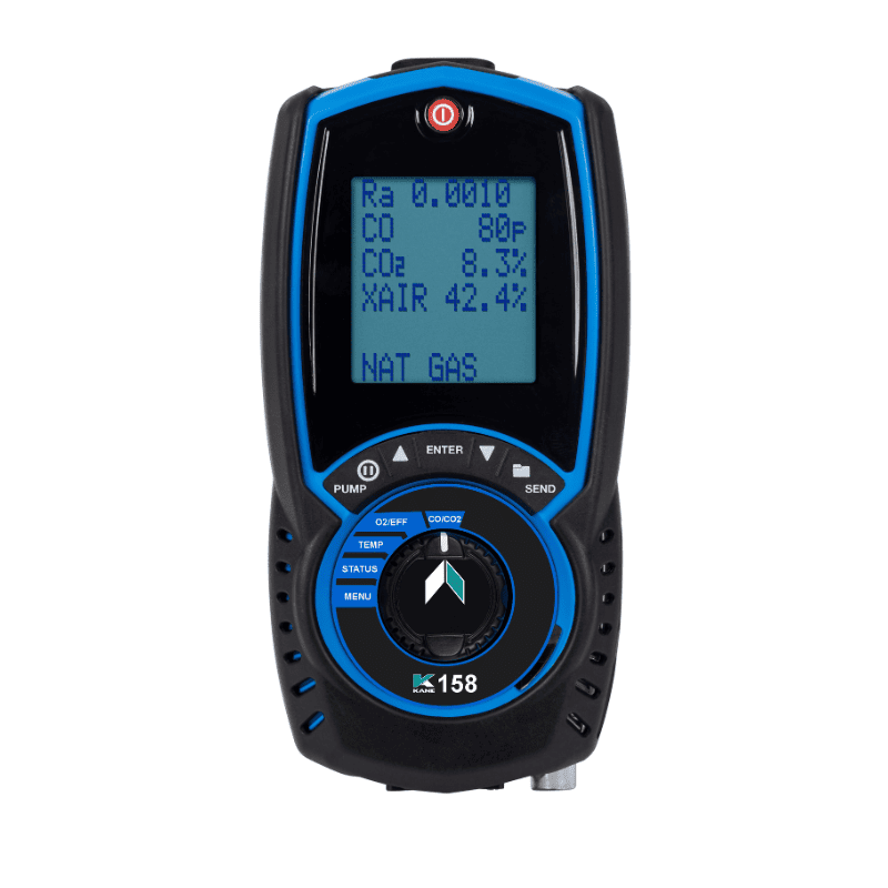 Analizador de combustión doméstico KANE158 con medición de O₂, CO y eficiencia de combustión, preparado para hidrógeno