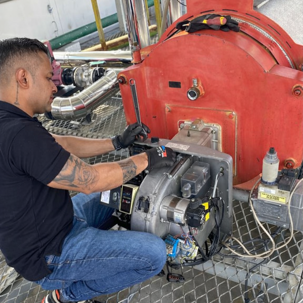 arranque de quemador industrial seguro